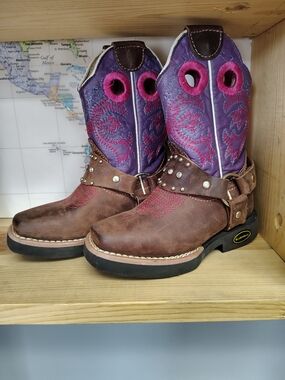 El General Bufalito Leather Cowboy Boots-Toddler Size 7